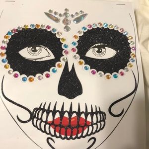 Peel and stick sugar skull face decals  Halloween